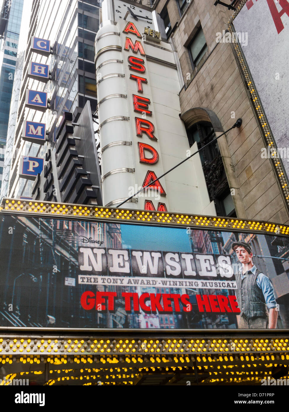 Theater Marquee, New Amsterdam Theater, Times Square, 42nd Street, NYC ...