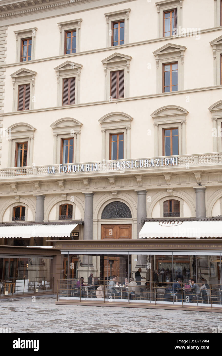 Terrace of Gilli Cafe, Piazza della Republica Square; Florence; Italy