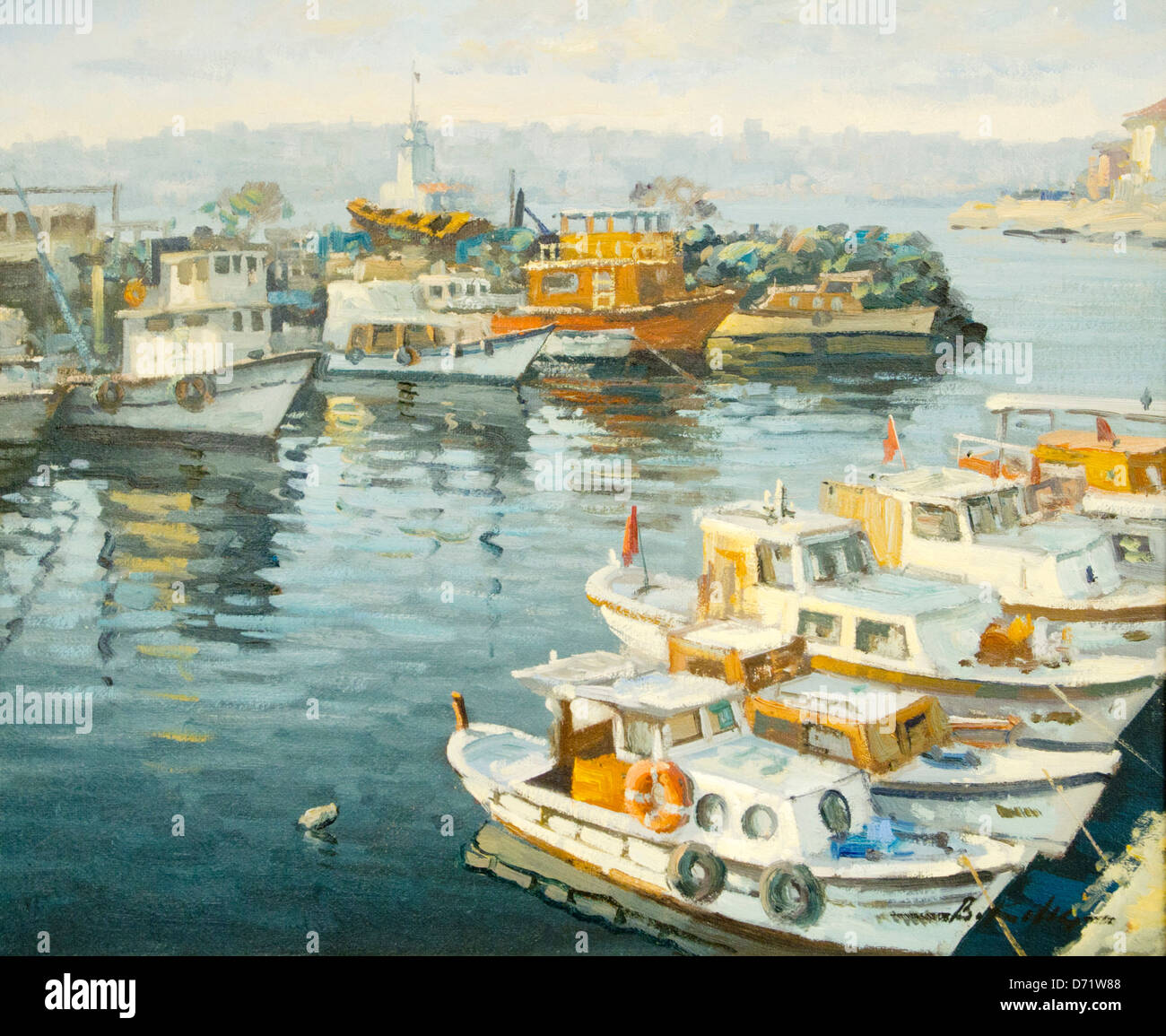 Türkei, Istanbul, Eyüp, Galeri Pierreloti, der Maler Bülent Kilic malt Ölbilder mit Istanbulmotiven. Stock Photo