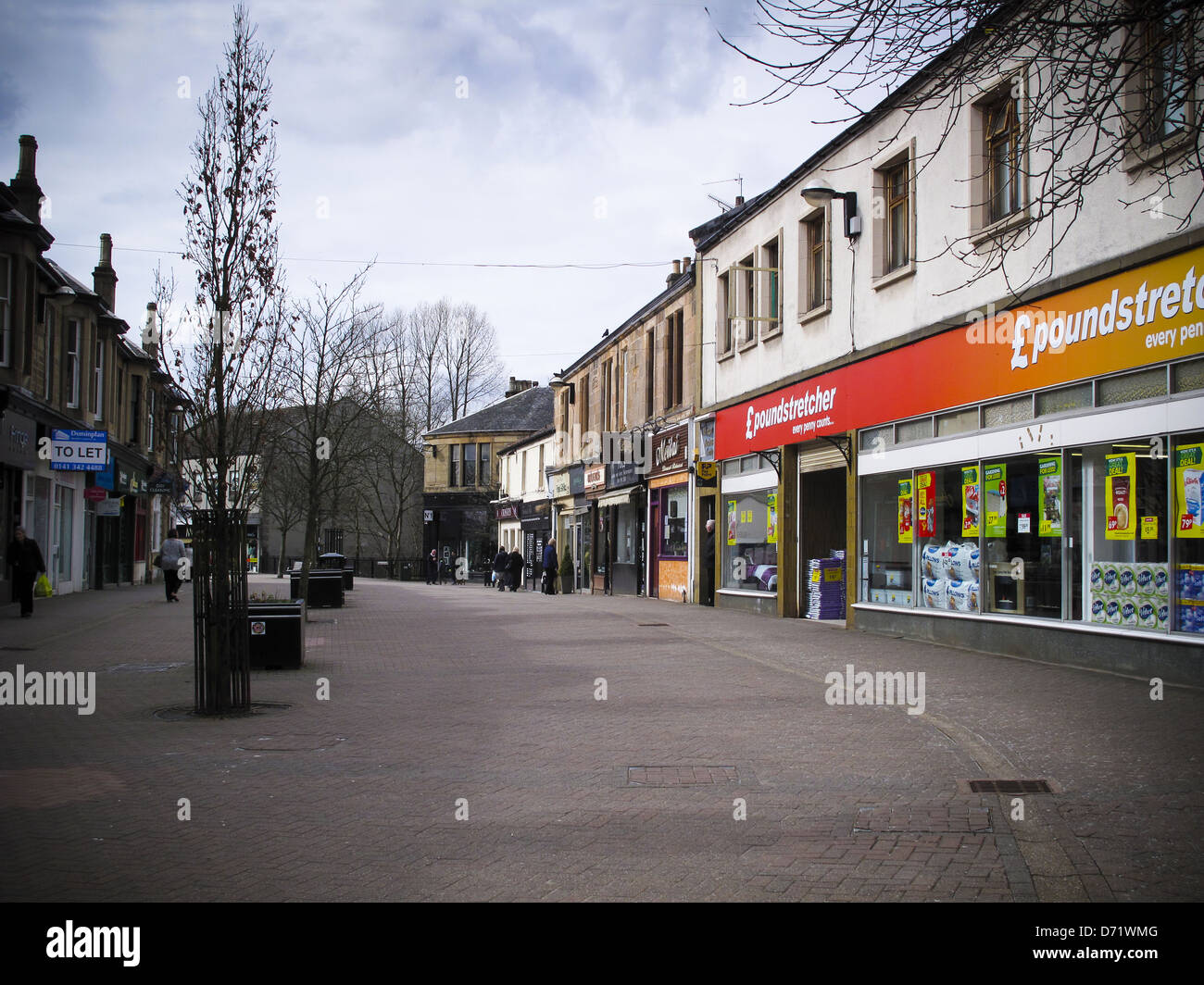 Main Street Milngavie pedestrian precinct East Dunbartonshire Stock