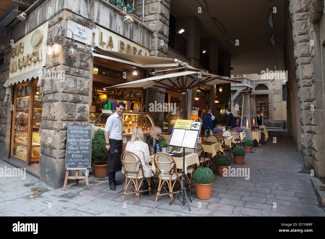 Waiter and Clients in Bar Borsa, Via Roma, Florence; Italy Stock Photo -  Alamy