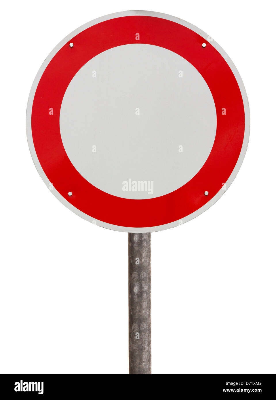 No vehicles traffic sign against white background Stock Photo