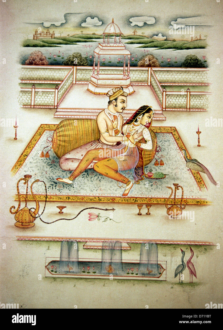 Erotic painting. Kamasutra. India Stock Photo
