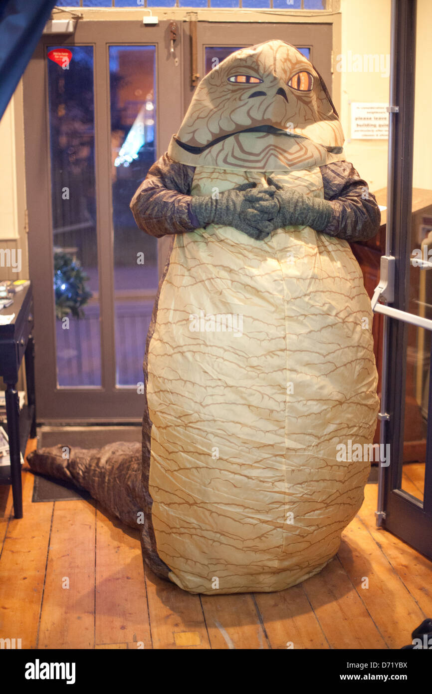 Man in Jabba the Hutt fancy dress at a Dr Sketchy's burlesque life drawing event Stock Photo