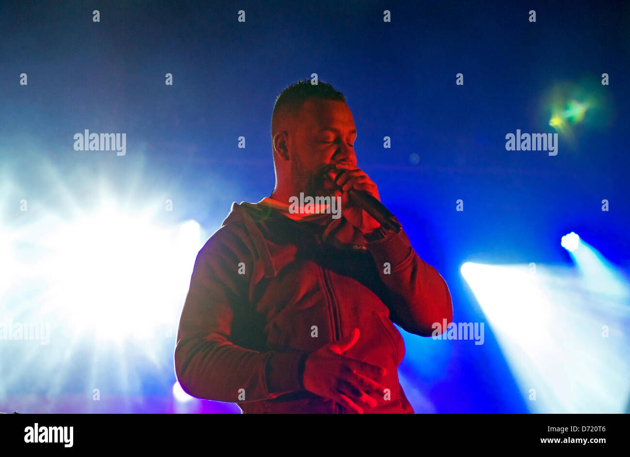 Almada, Portugal. April 24 2013. Boss AC and his band performs in Almada in a concert for 25 April day commemoration. The image shows a Boss AC band portrait during the concert. Credit: Bruno Monico/Alamy Live News Stock Photo