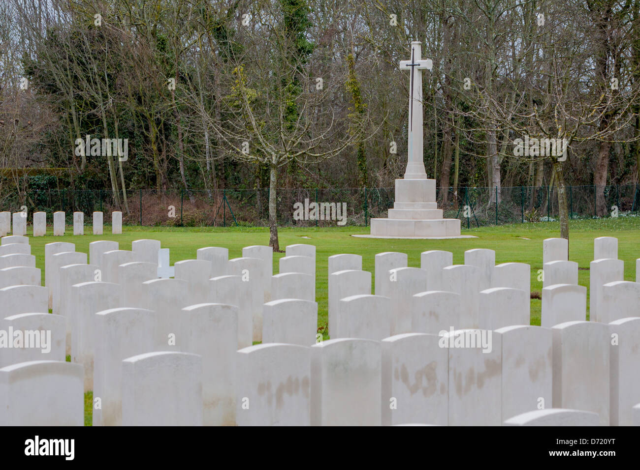 English Memorial and Military cemetery of second war (1939-1945) in Hermanville-Sur-Mer, Normandy, France Stock Photo