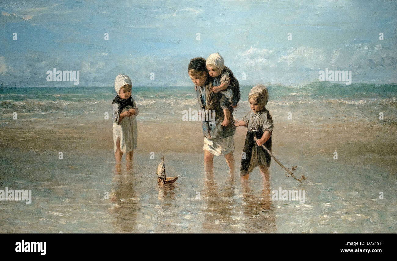 Children of the Sea 1872 Jozef Israels 1824 - 1911 Dutch Netherlands Stock Photo