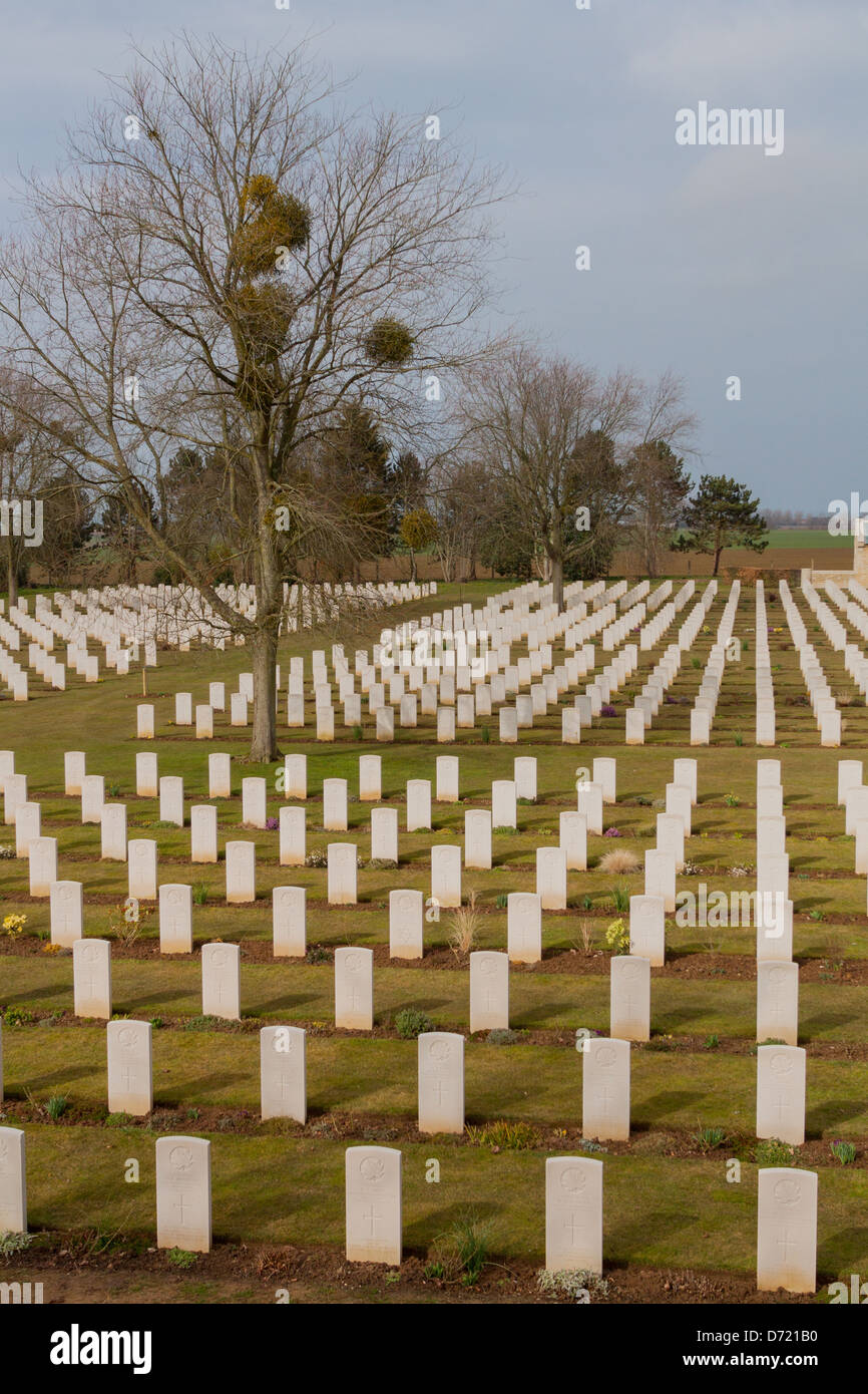 Canadian cemetery of second war (1939-1945) in Beny-sur-mer, Normandy, France Stock Photo