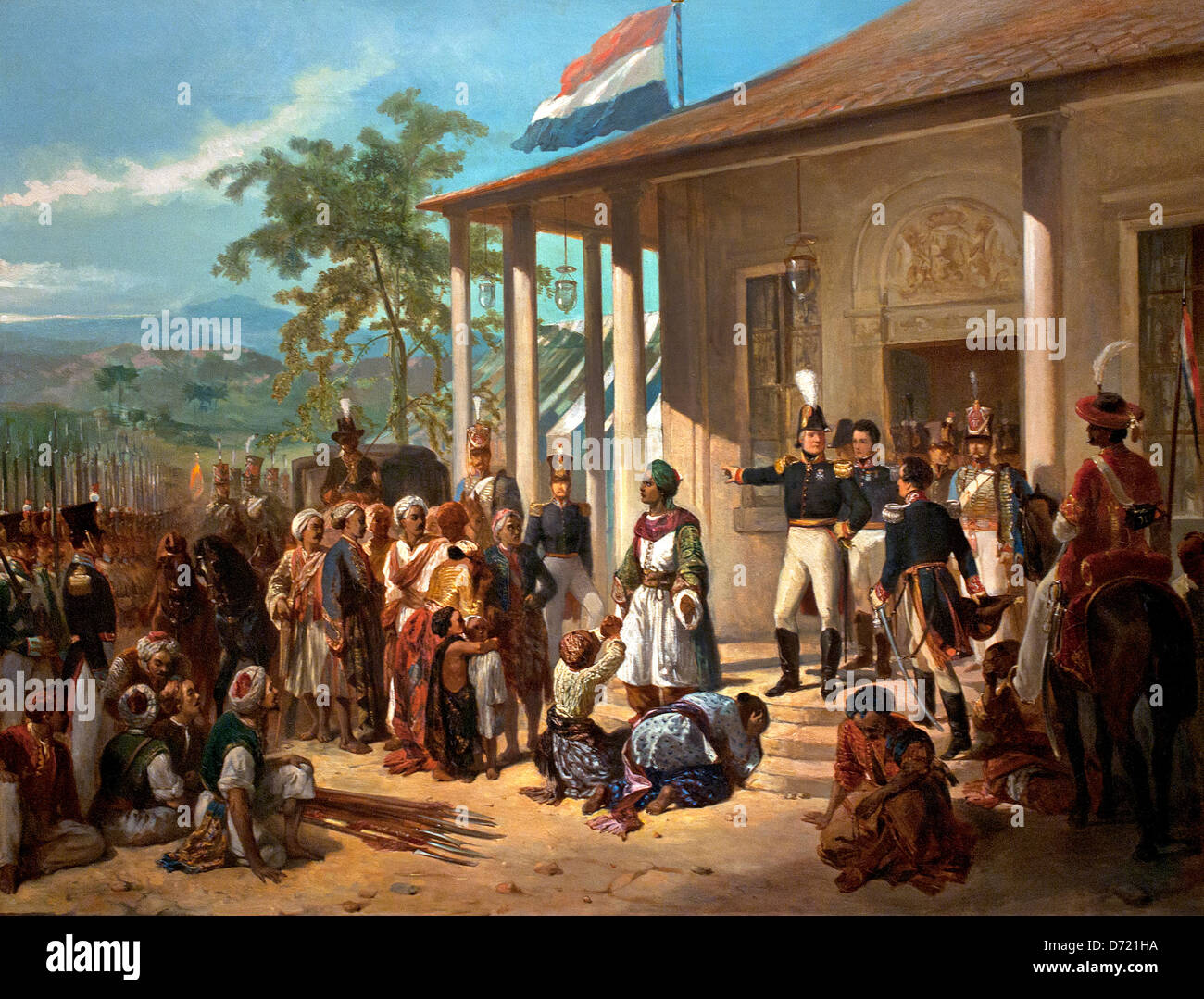 The Arrest of Diepo Negoro by Lieutenant General Baron De Kock 1830 Java War Indonesia  Nicolaas Pieneman 1809 Dutch Netherlands Stock Photo