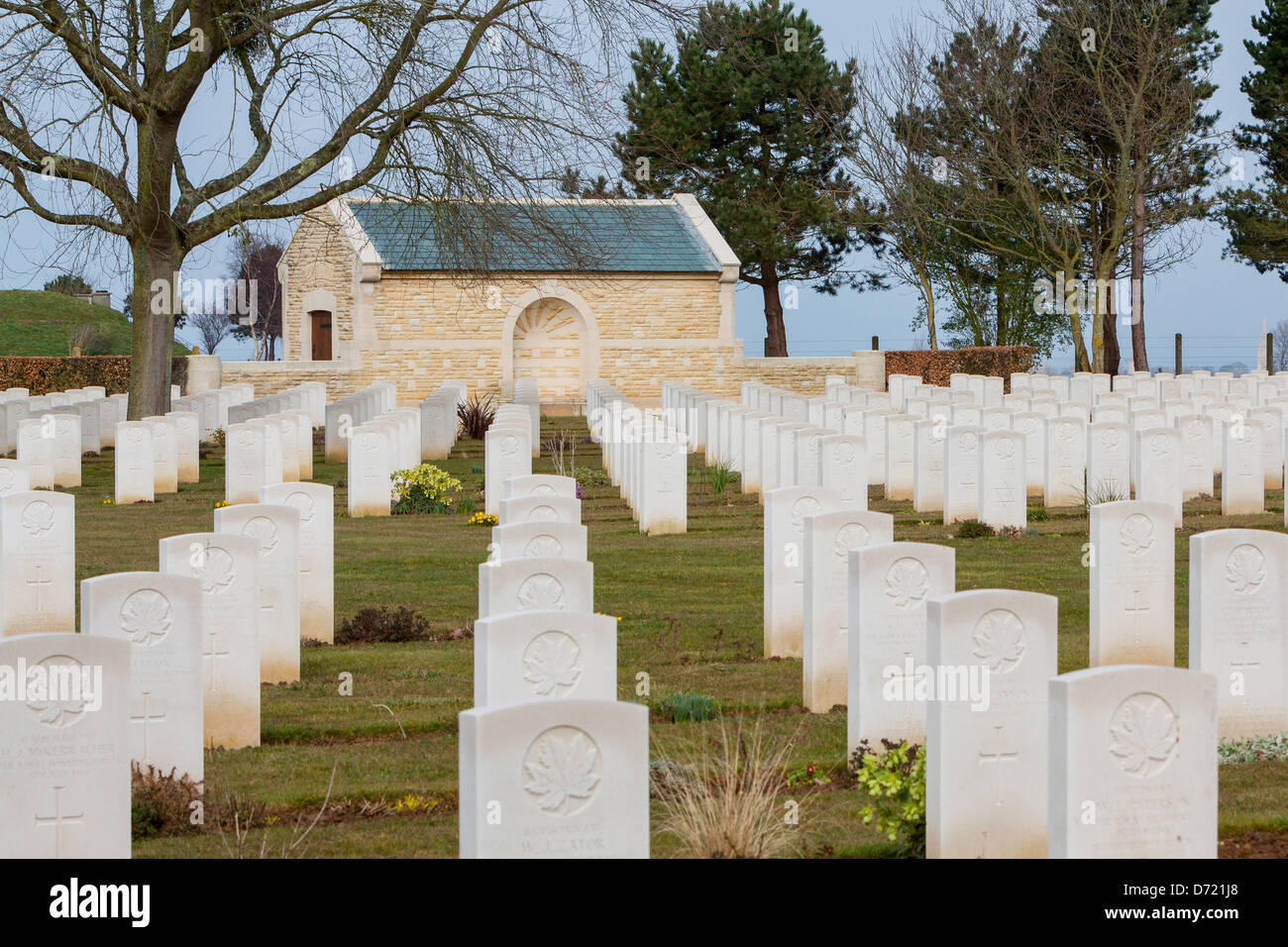 Canadian cemetery of second war (1939-1945) in Beny-sur-mer, Normandy, France Stock Photo