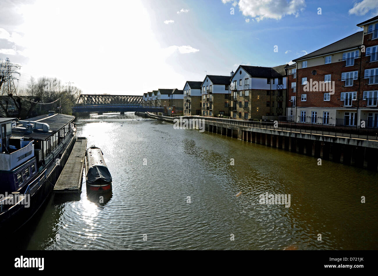 New riverside homes in Peterborough UK Stock Photo Alamy
