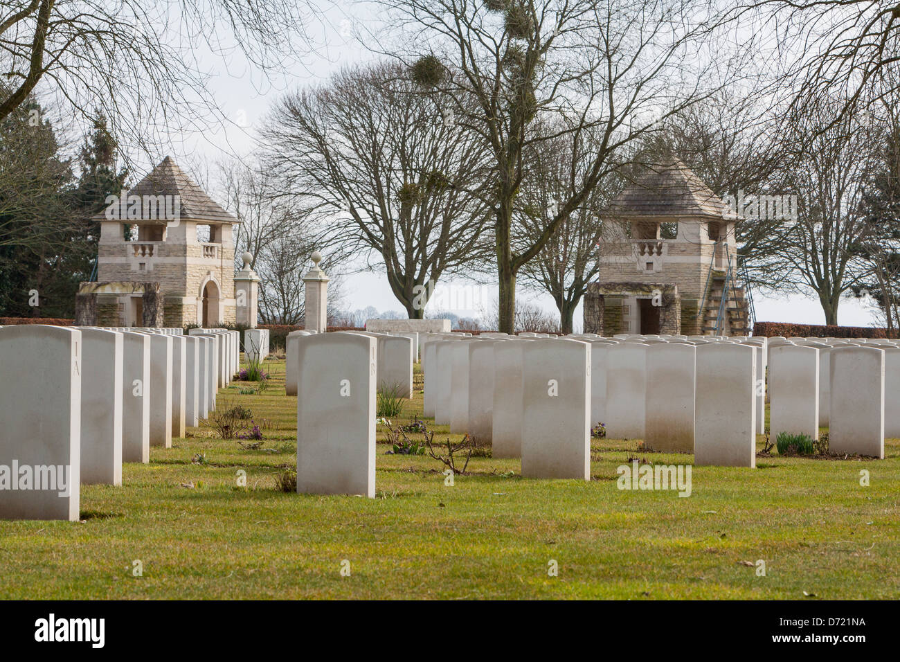 Canadian cemetery of second war (1939-1945) in Beny-sur-mer, Normandy, France Stock Photo