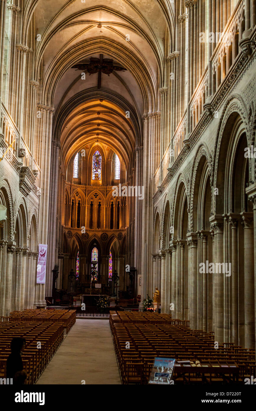 Inside of the cathedrale of bayeux, Normandy, France Stock Photo