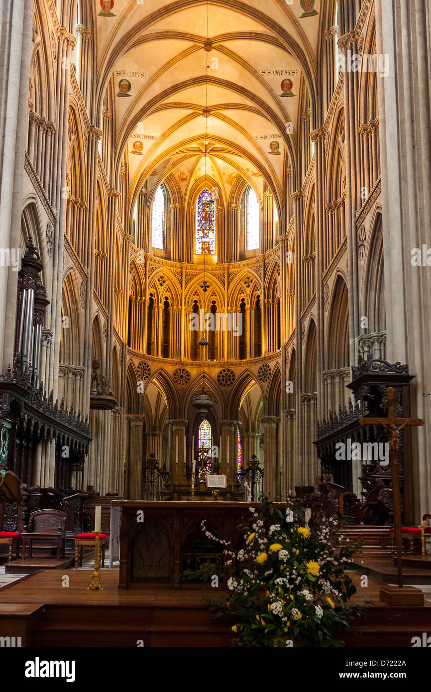 Inside of the cathedrale of bayeux, Normandy, France Stock Photo