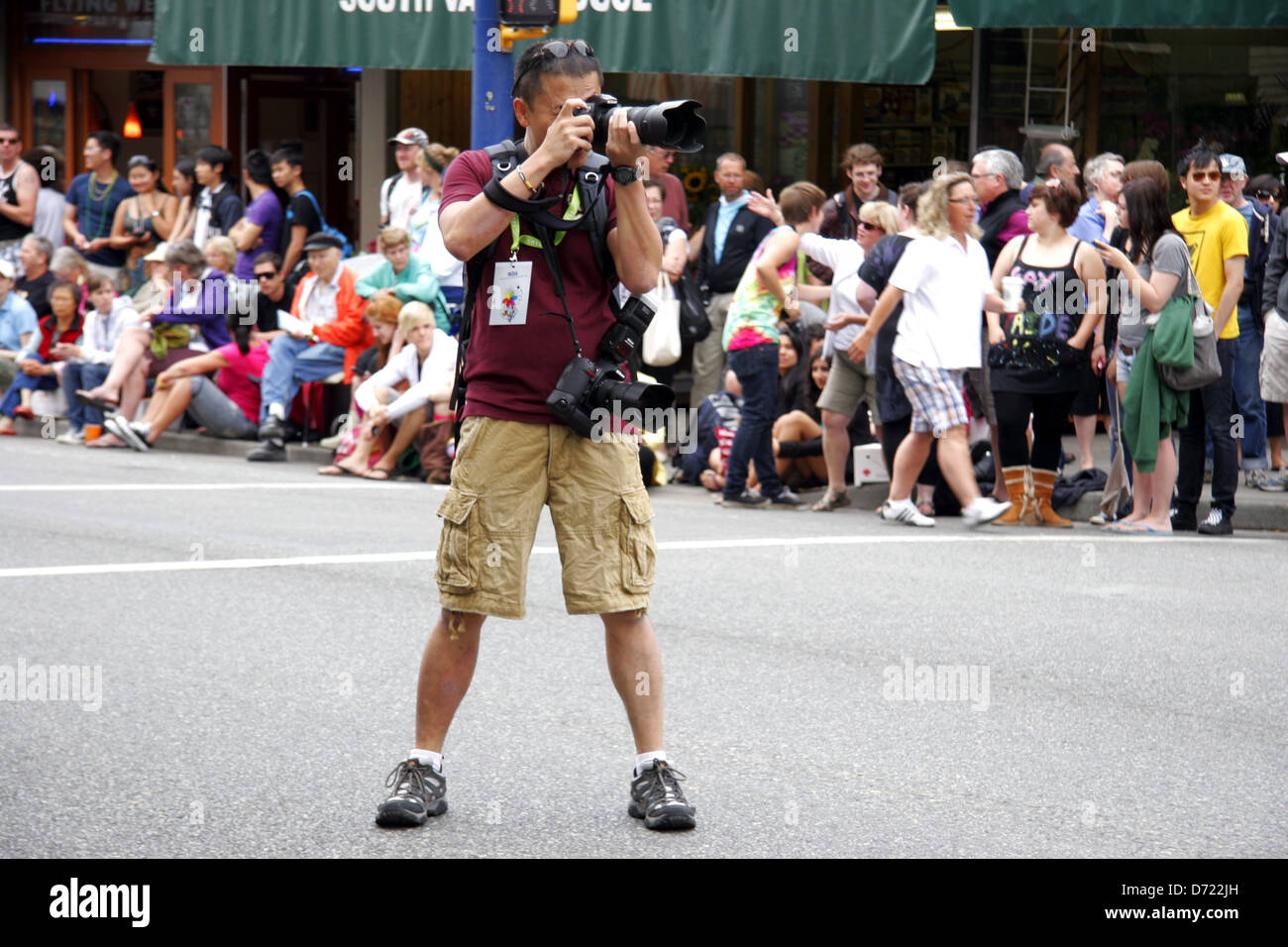 Media photographer at Gay Pride, Vancouver British Columbia, Canada