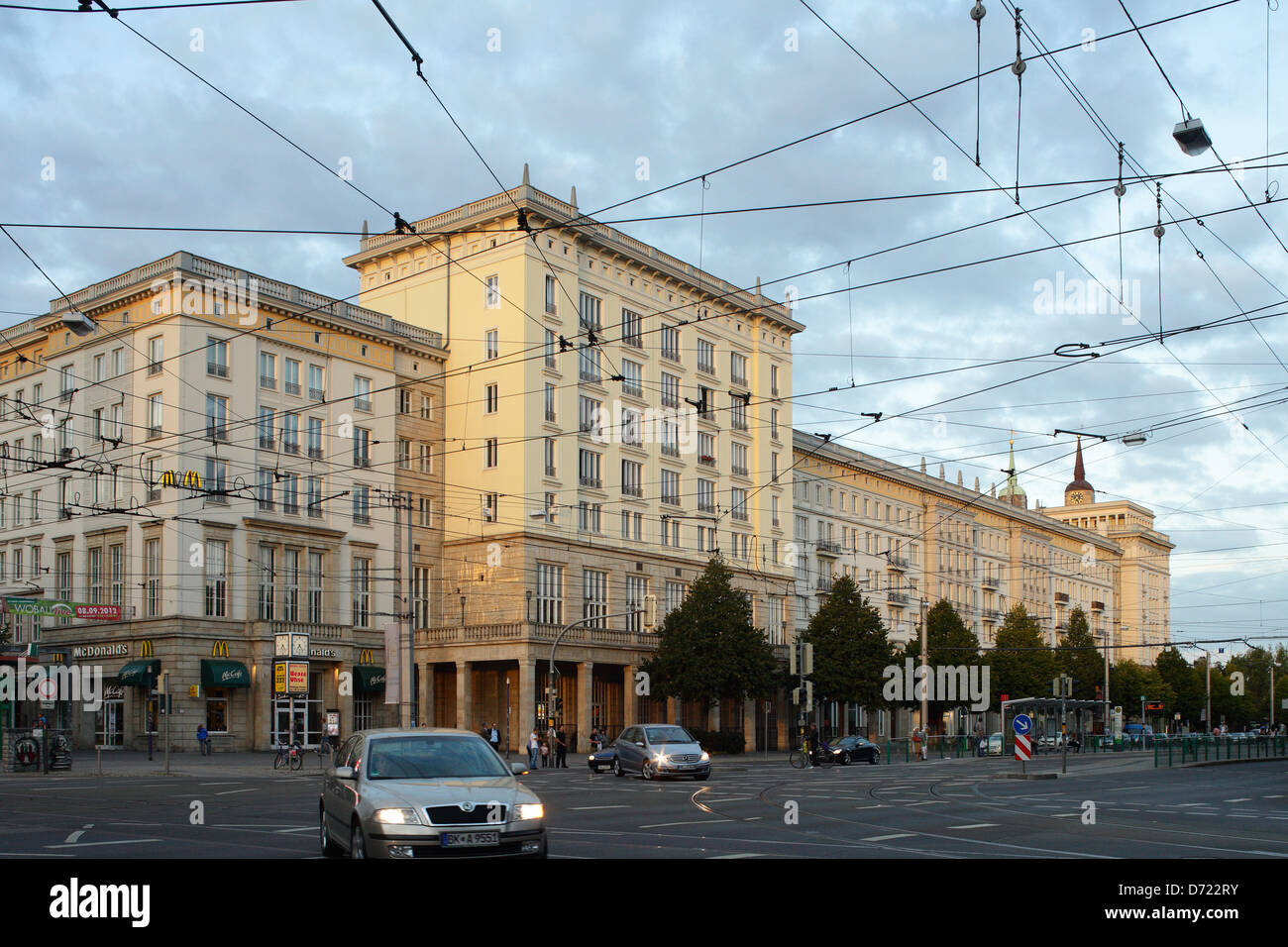 Magdeburg, Germany, residential buildings in the ErnstReuterAllee in