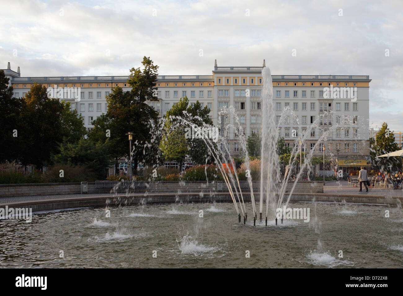 Magdeburg, Germany, and residential wells on Ulrichsplatz Stock Photo