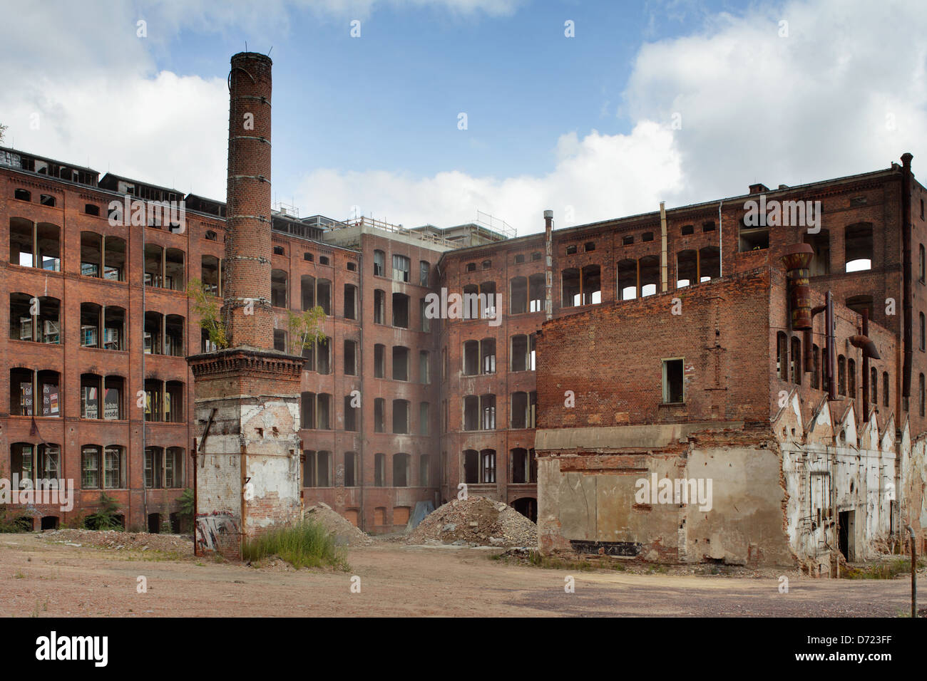 Magdeburg, Germany, empty factory hall of the measuring tool factory in