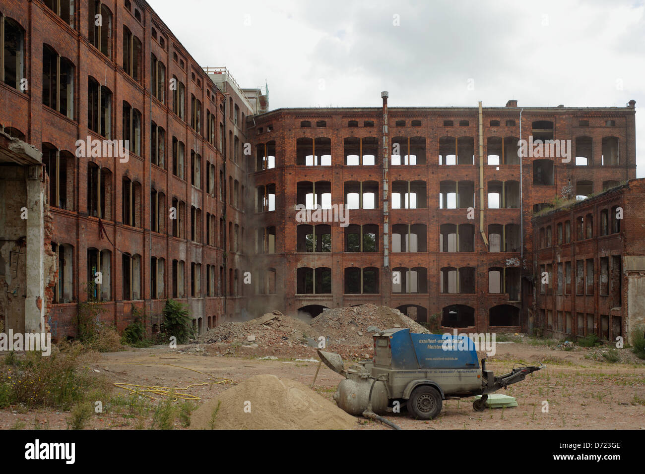 Magdeburg, Germany, empty factory hall of the measuring tool factory in
