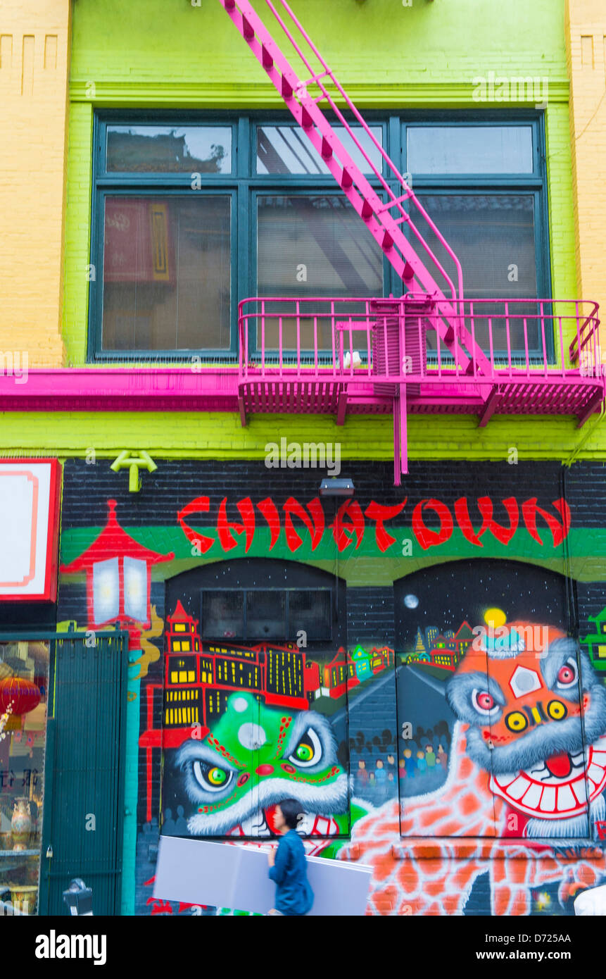 Graffiti chinatown san francisco california hires stock photography