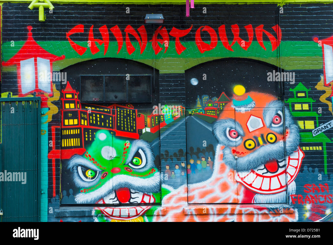 Apartment building with decorative graffiti in San Francisco's