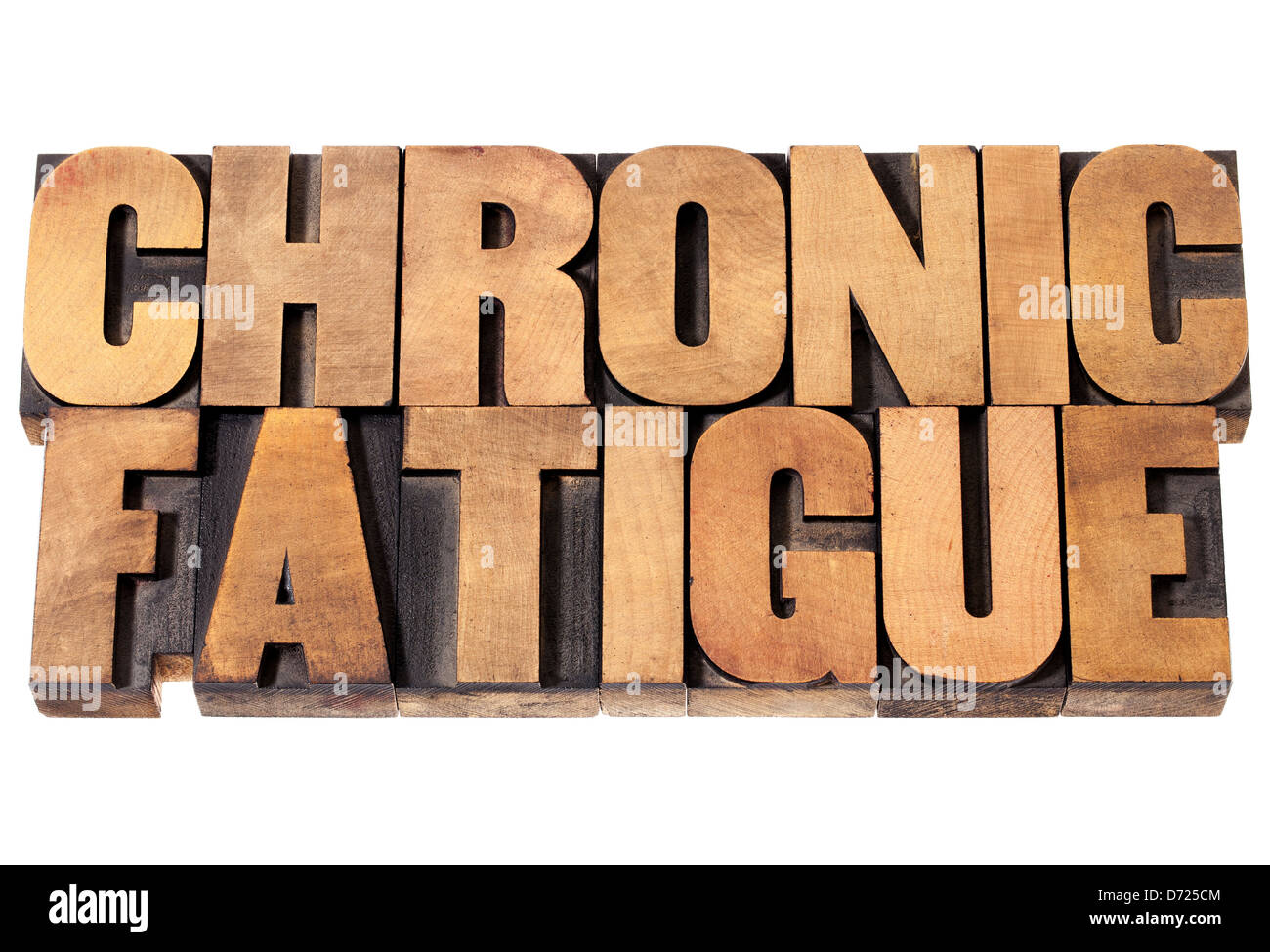 chronic fatigue - isolated text in vintage letterpress wood type printing blocks Stock Photo