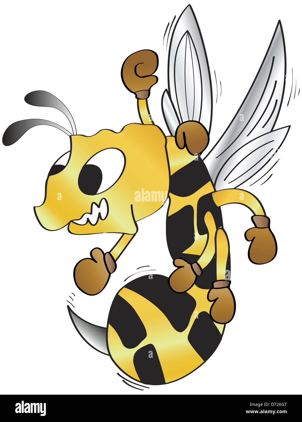 The furious hornet drawing, boxer Stock Photo