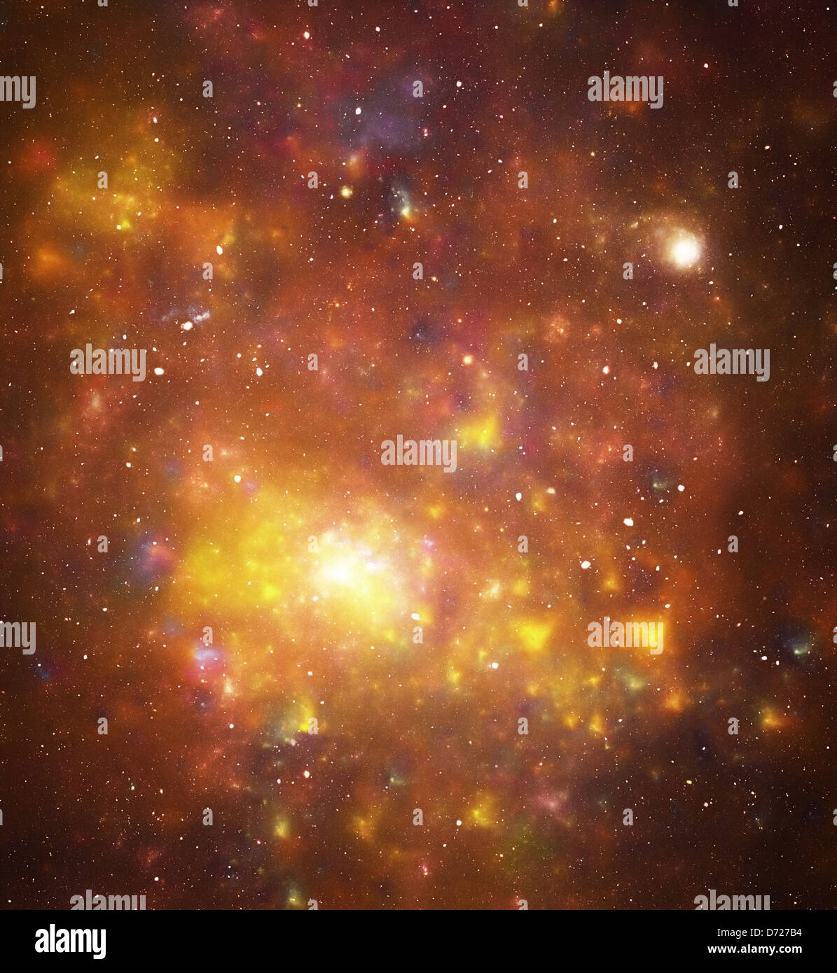 Yellow space galaxy stars background Stock Photo - Alamy
