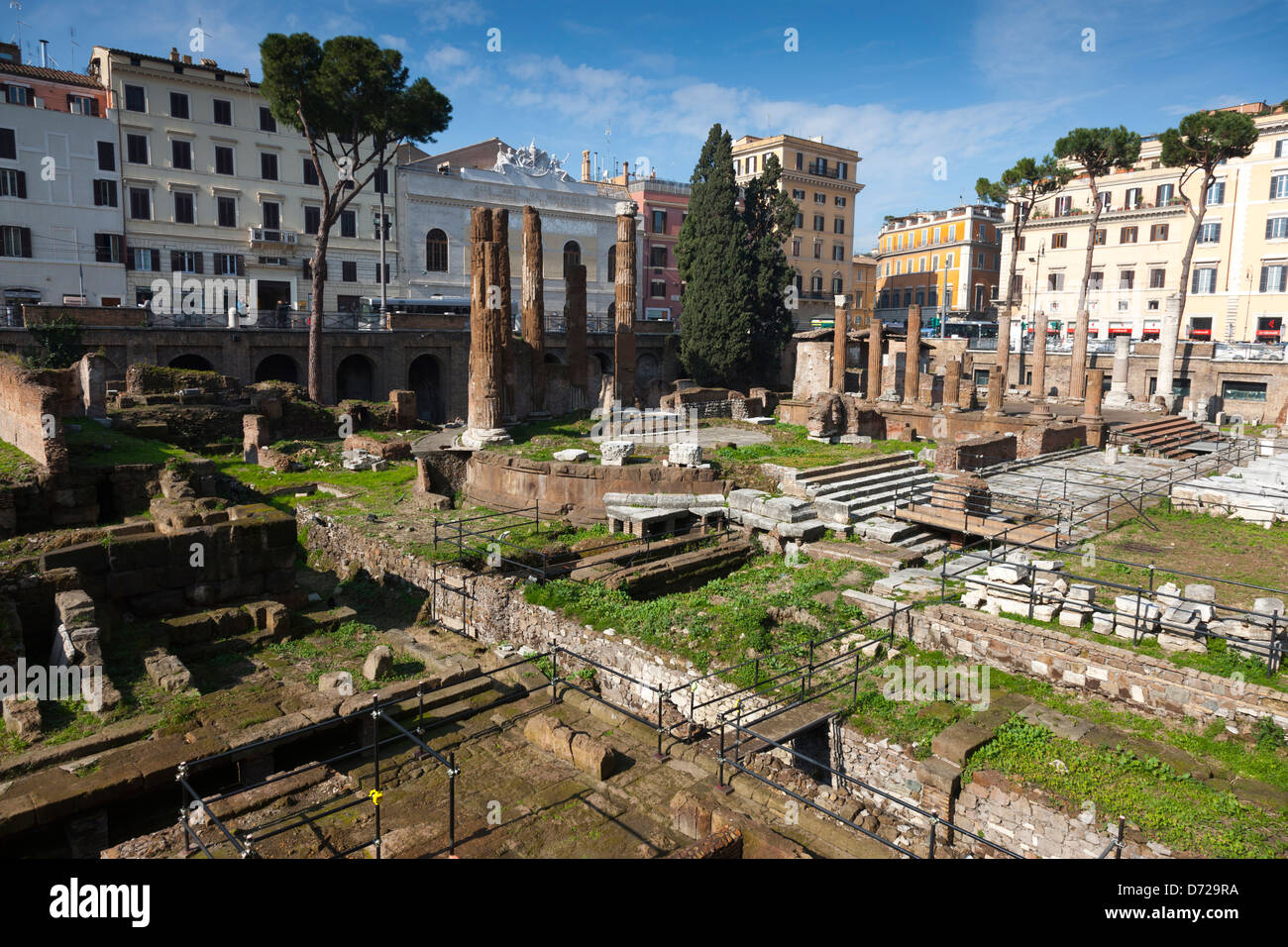 Excavated Roman remains in Via Florida, Rome, Italy Stock Photo
