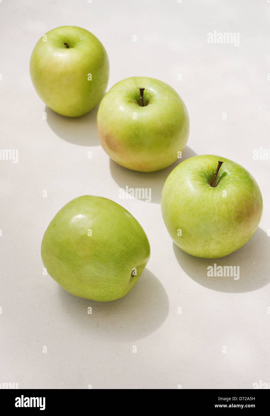 four green apples Stock Photo