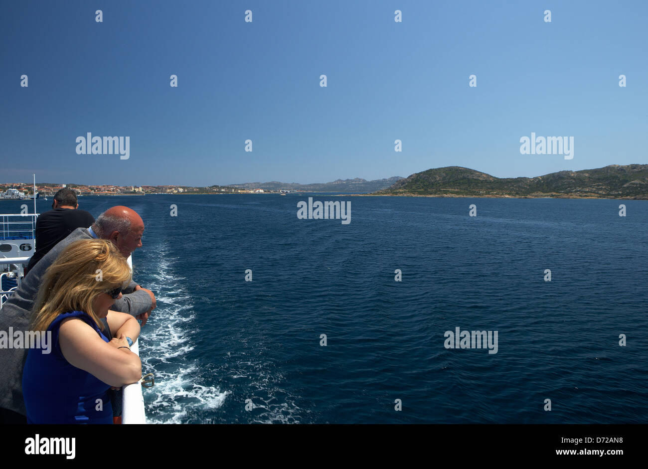 La Maddalena, Italy, passengers on a ferry Stock Photo