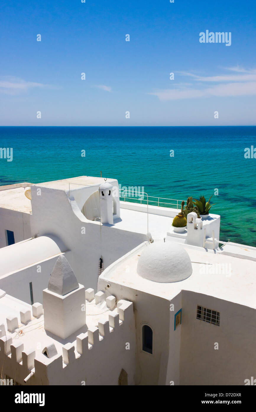 Villa on the beach, Hammamet, Tunisia Stock Photo