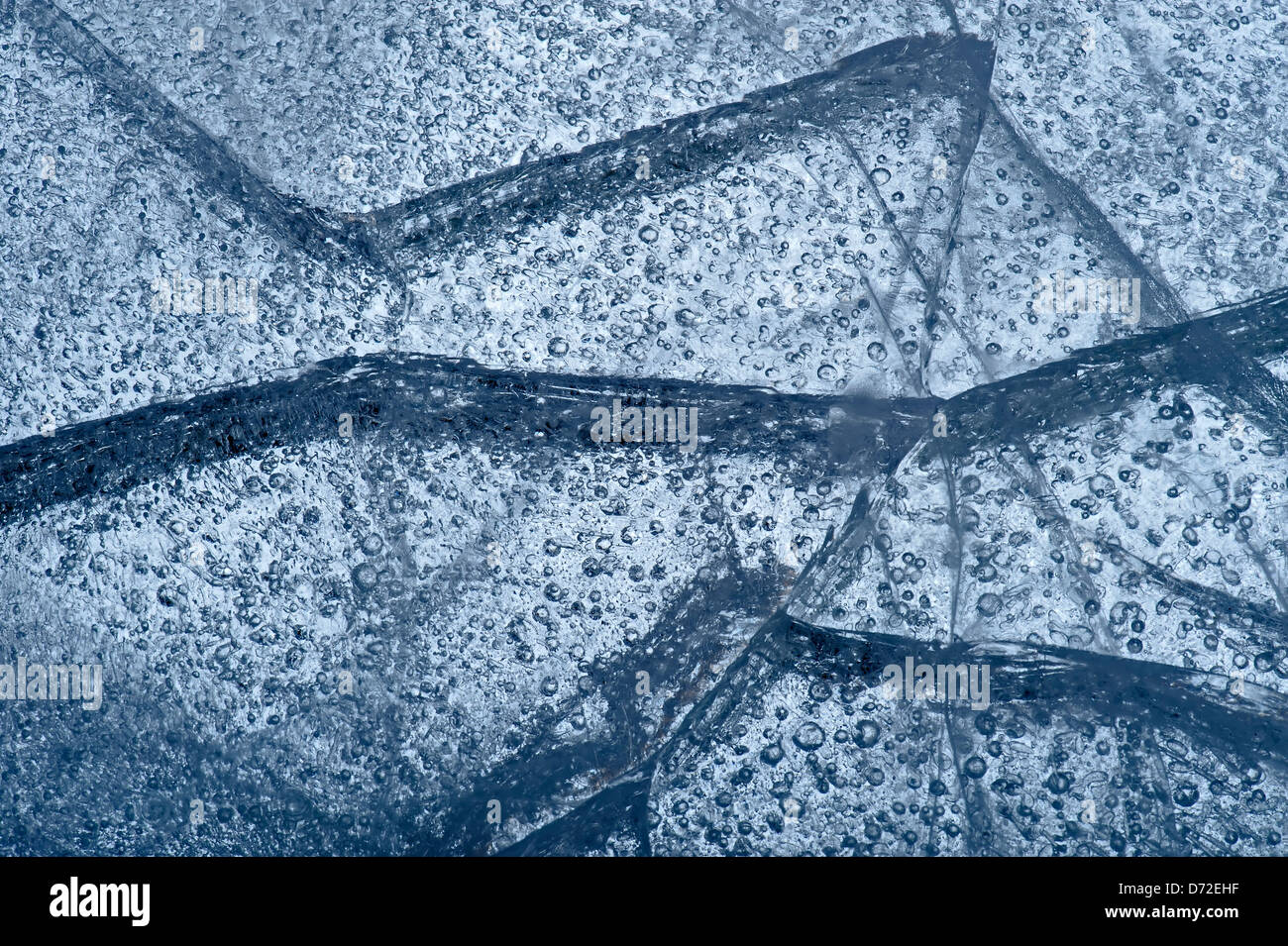 Frozen water, lake - ice surface Stock Photo