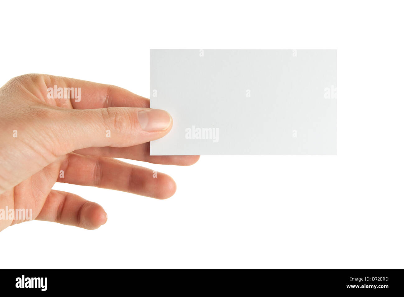 male hand holding a business card, clipping path included Stock Photo ...