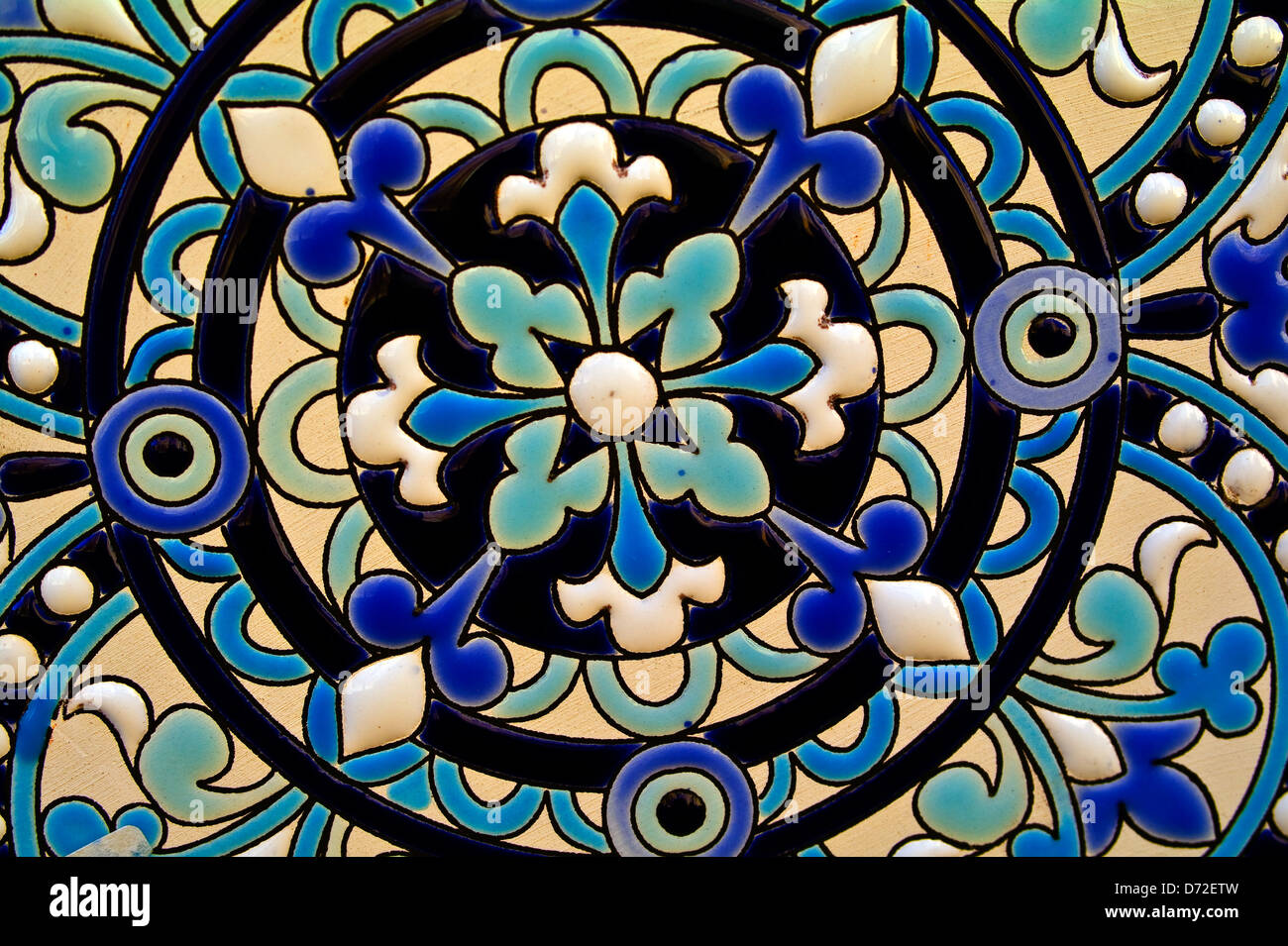 Ceramic plate pattern from Cordoba, Andalucia, Spain Stock Photo Alamy