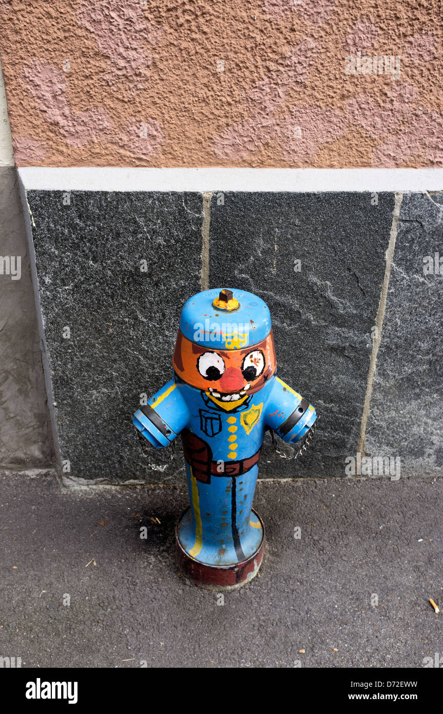 Isorno, Switzerland, painted hydrant in the small village Stock Photo