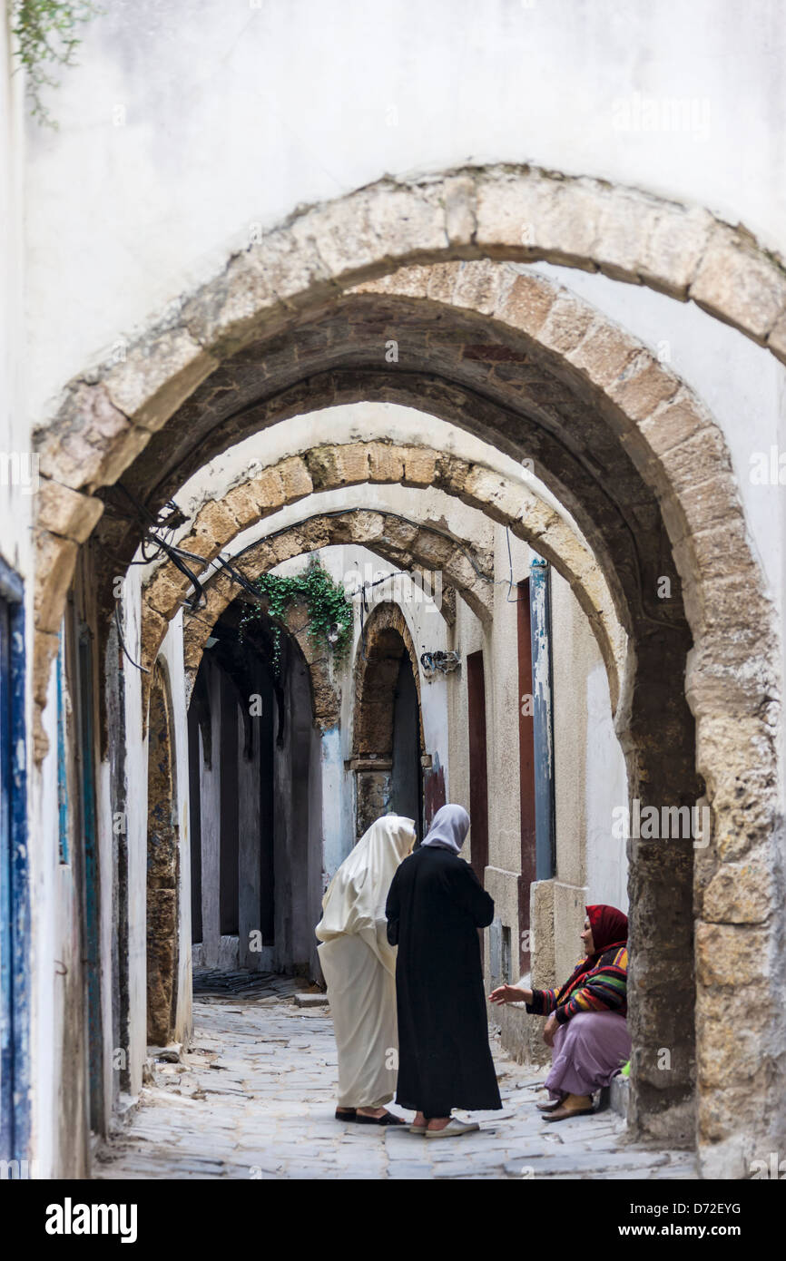 Old street in Bizerte, Tunisia Stock Photo