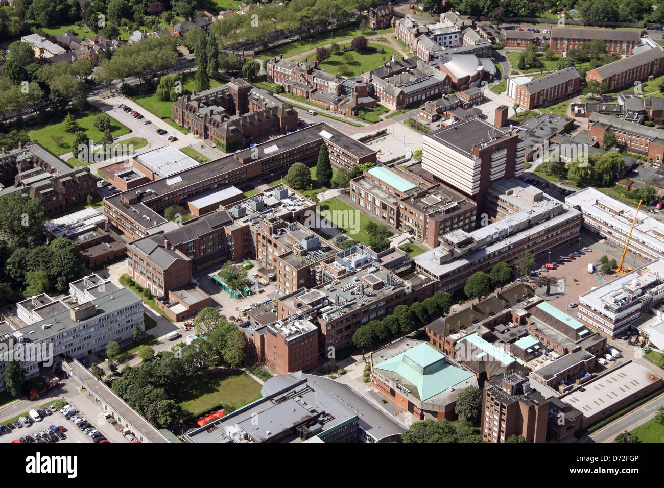 aerial view of Hull University Stock Photo