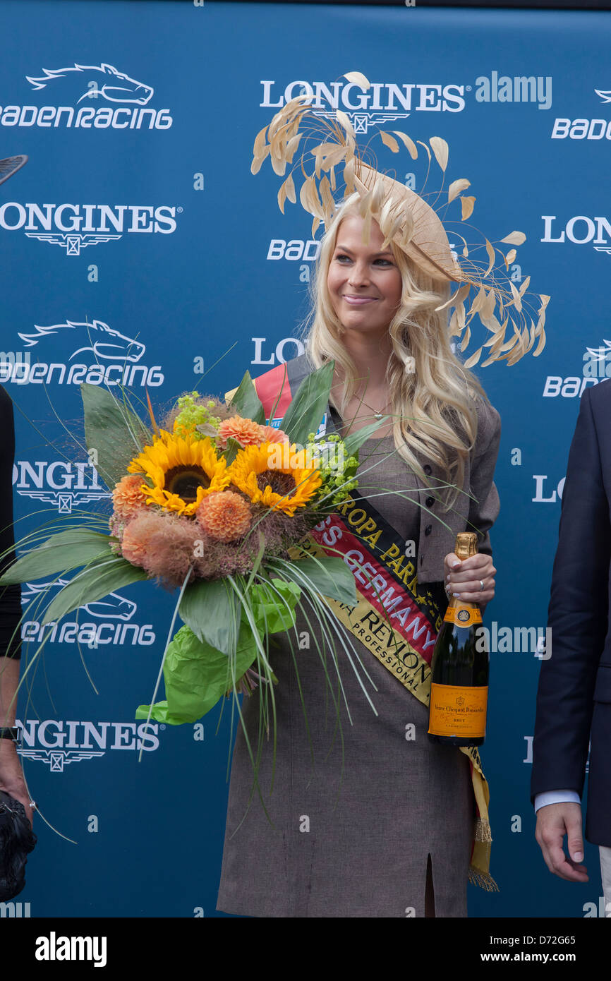 Iffezheim, Germany, Miss Germany 2012 Isabel Gülck at the races Stock Photo