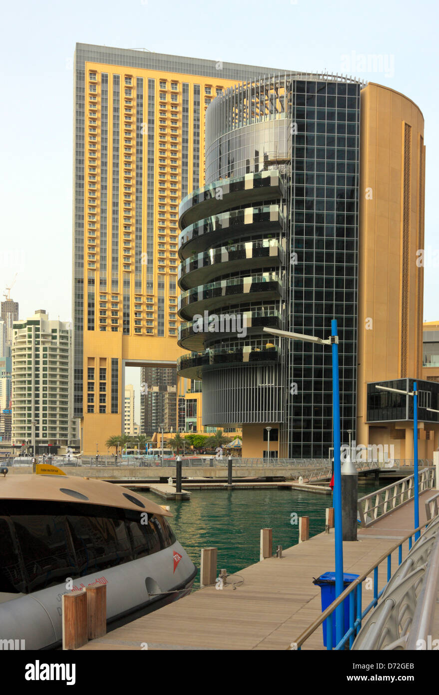 The Address Hotel, High Rise Buildings surrounding the Dubai Marina, United Arab Emirates, UAE Stock Photo
