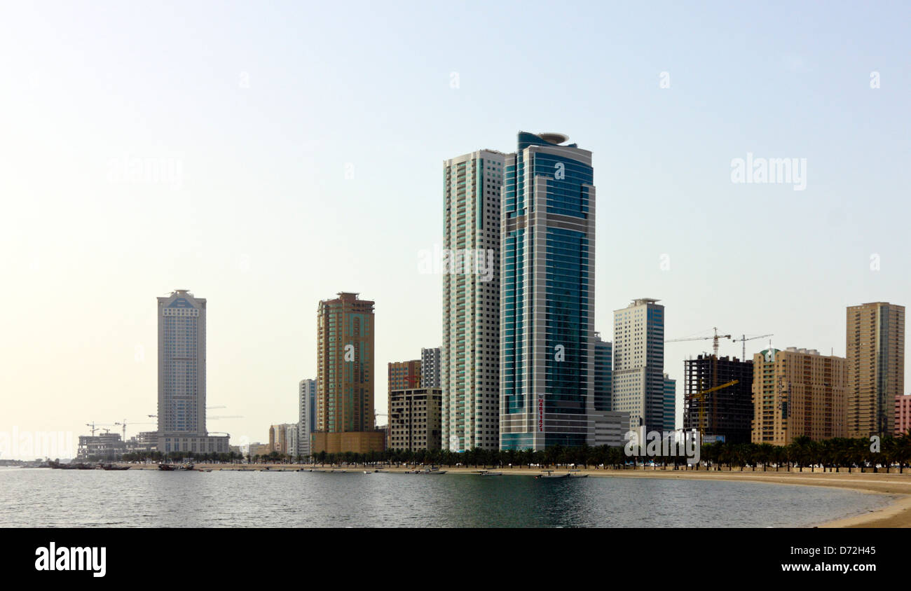 The Skyline seen from the Al Khan Corniche, Sharjah, United Arab