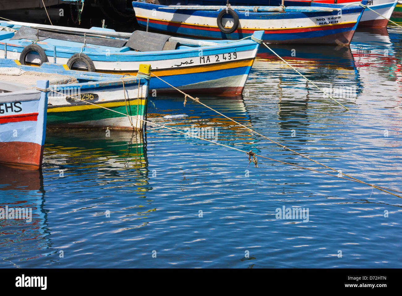 Fishing boats in the harbor, Mahdia, Tunisia Stock Photo