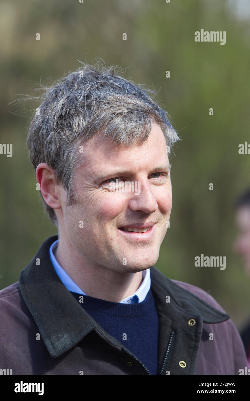 Barnes, London, UK. 27th April 2013.Anti Heathrow expansion rally in Barnes. Zac Goldsmith at Barn Elms Playing Fields in Barnes, South West London, where Boris Johnson spoke at anti Heathrow expansion rally organised by Zac Goldsmith and Richmond Council.Credit: Jeff Gilbert/Alamy Live Stock Photo