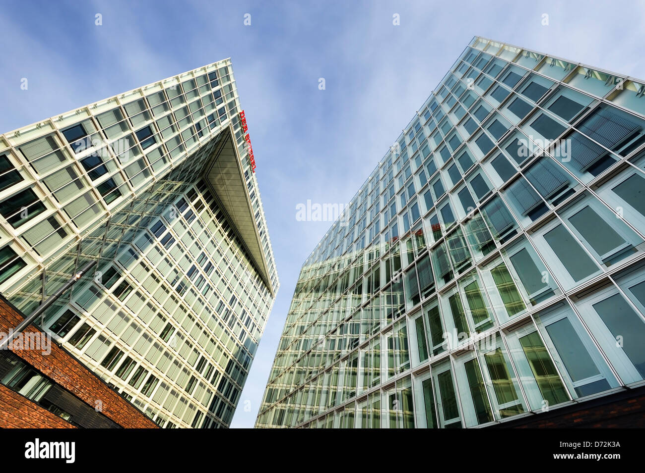 Spiegel publishing company building and Ericus Contor in the Ericusspitze in the harbour city of Hamburg, Germany, Europe Stock Photo