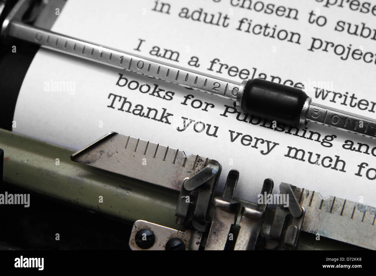 Typewriter and document Stock Photo Alamy