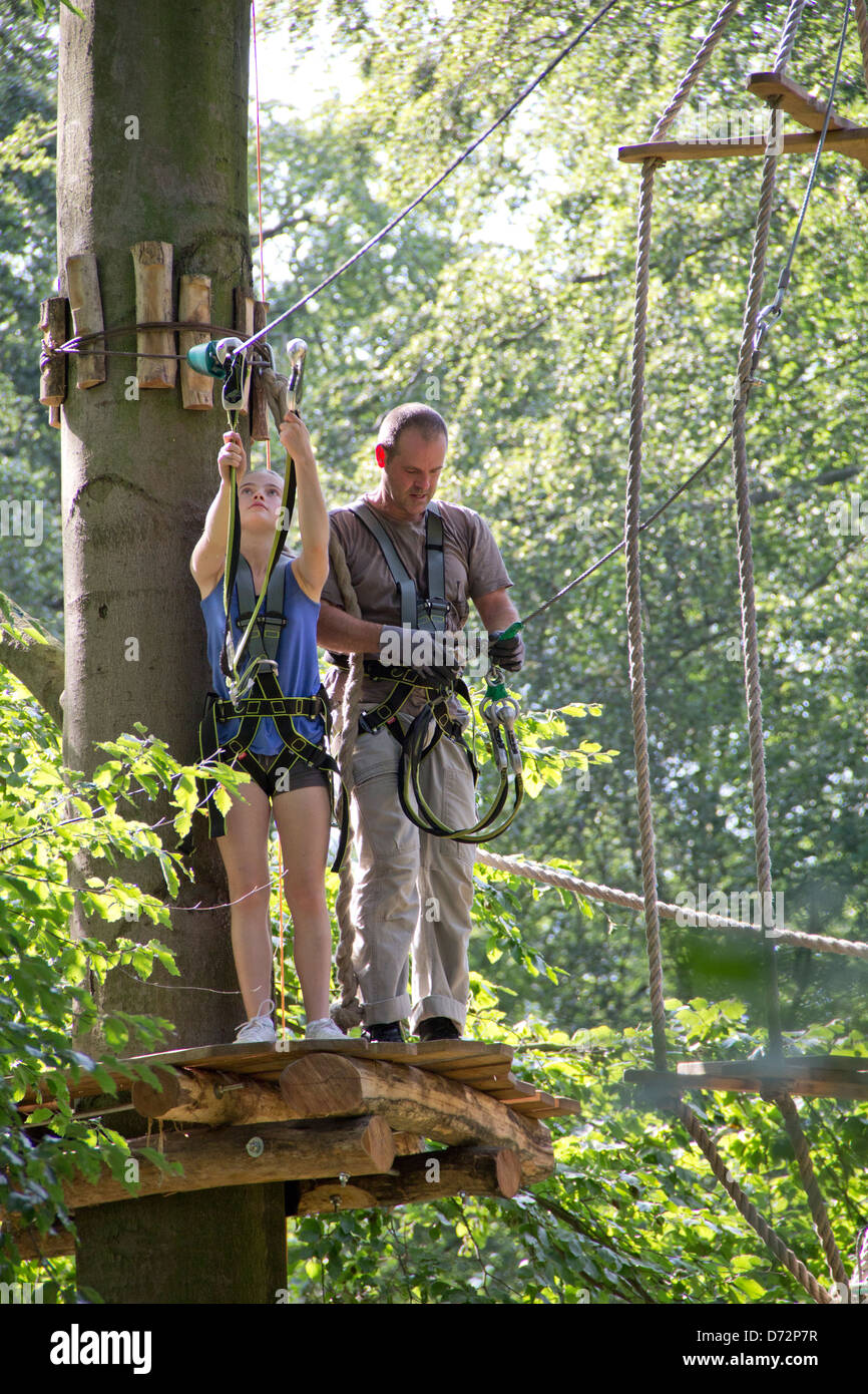 Berlin, Germany, high ropes course in the Virgin Heath Stock Photo Alamy