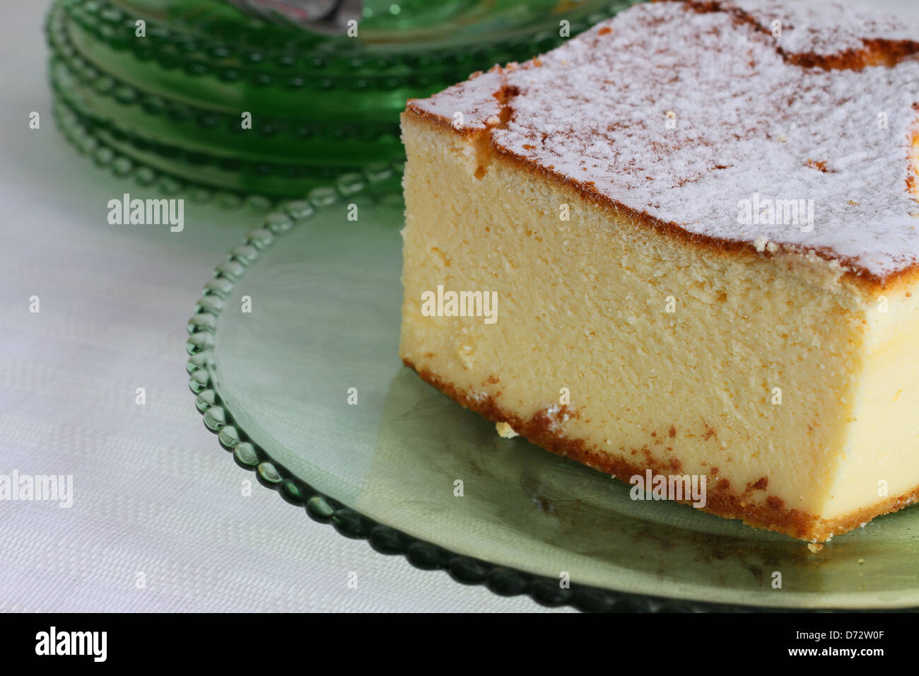 Baked cheesecake, close up Stock Photo