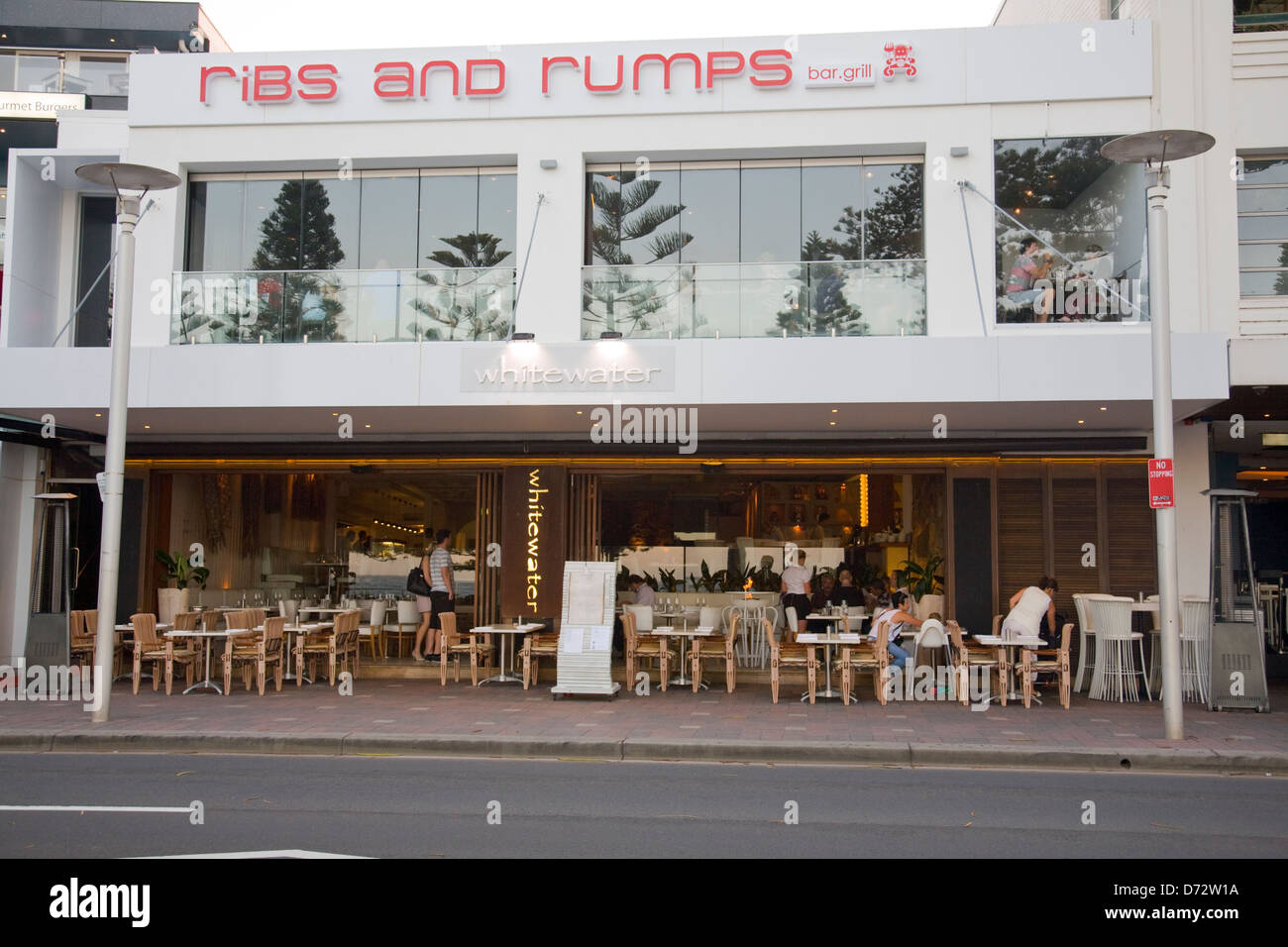 restaurant on the esplanade  south steyne road at Manly,sydney,australia Stock Photo