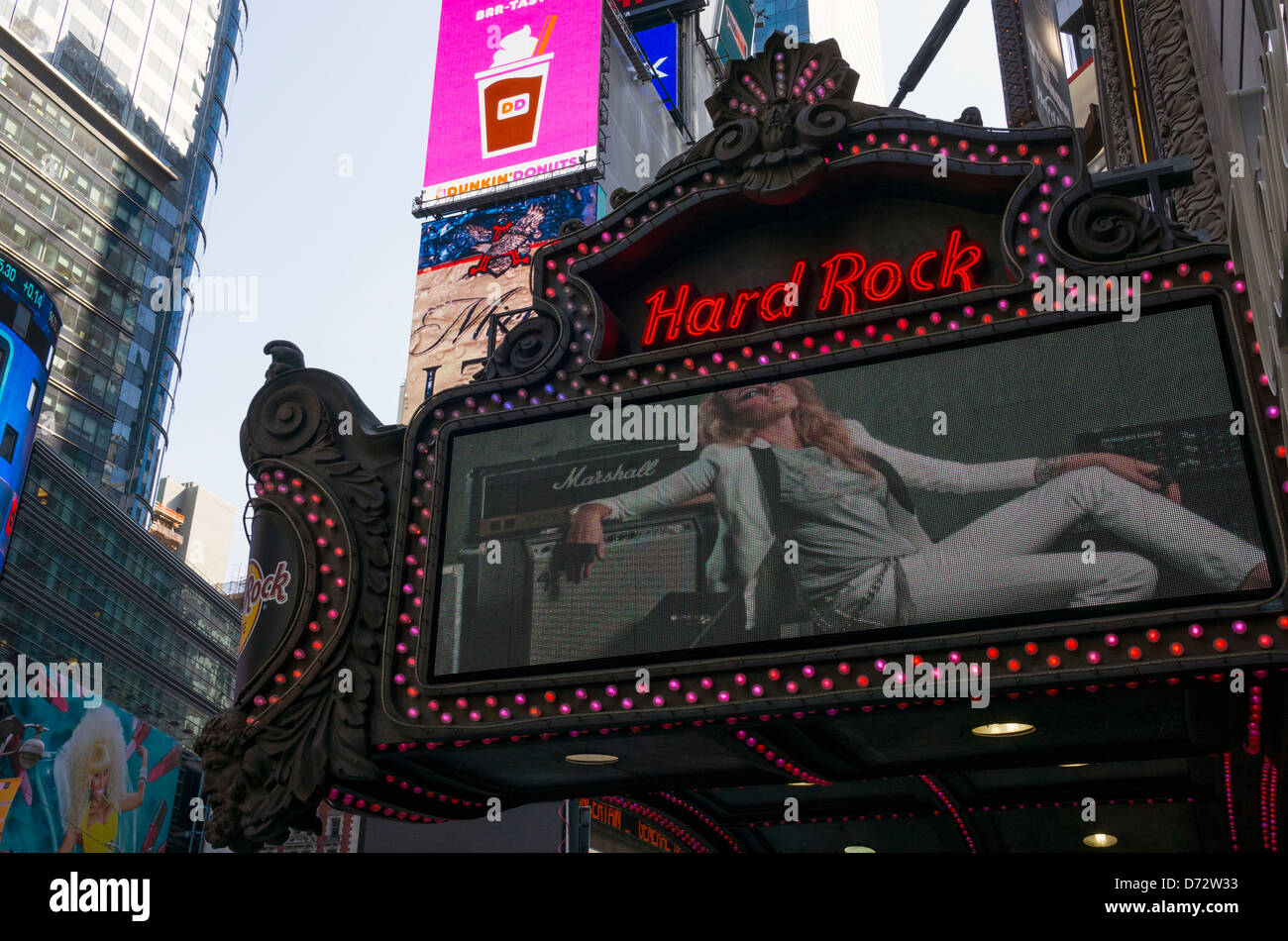 Hard Rock Cafe in Times Square in New York City Stock Photo