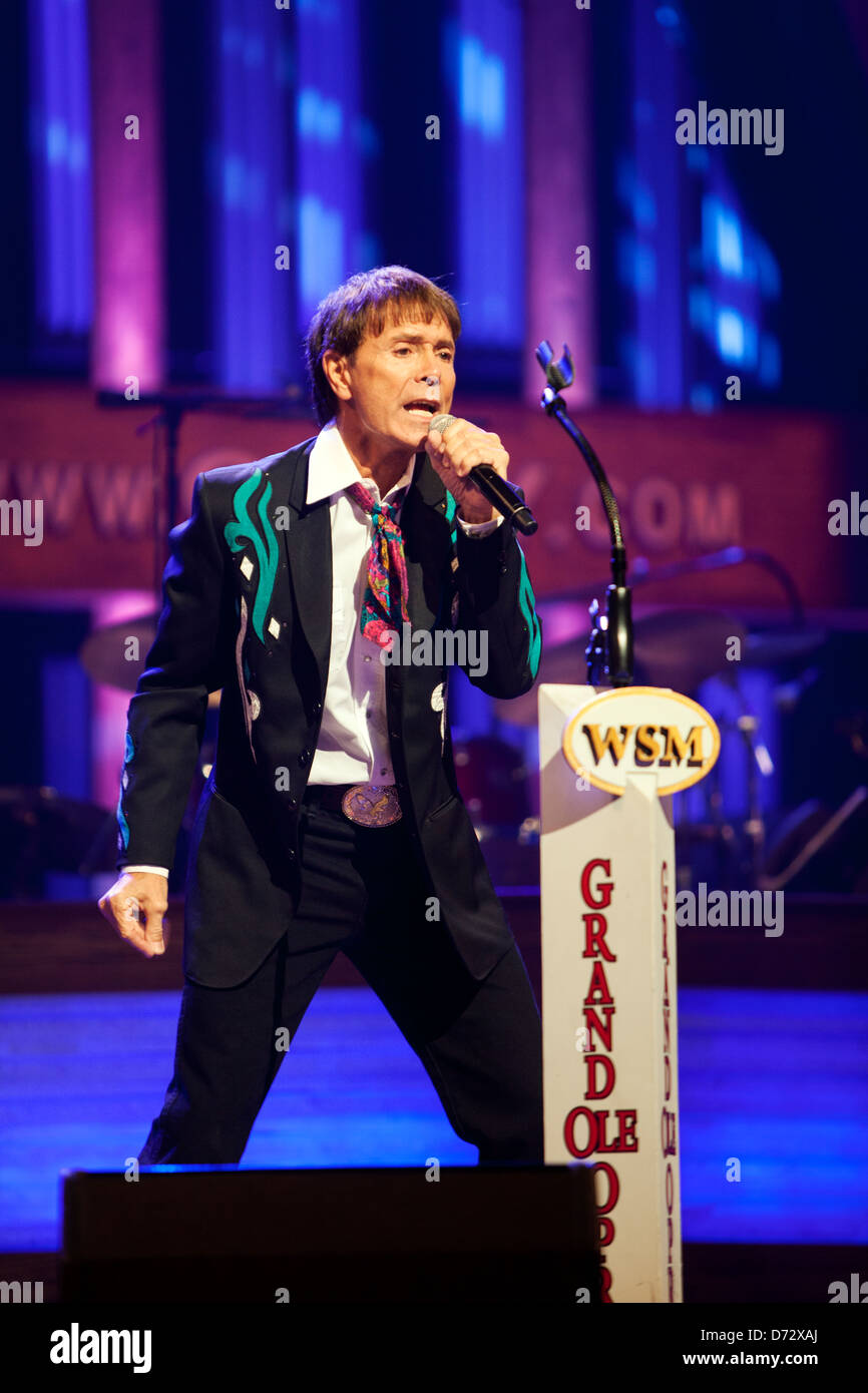 Cliff Richard performs for the first time at the historic Grand Ole Opry, Nashville Tennessee, USA Stock Photo